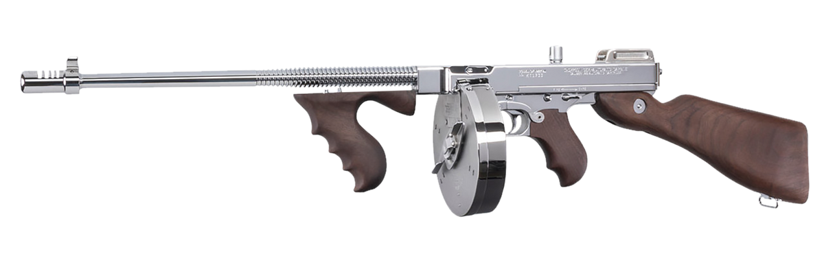 Thompson 1927A-1 Deluxe Carbine 45 ACP 18" 20+1/50+1 Semi-Auto Rifle - Hard Chrome/Walnut — view 3
