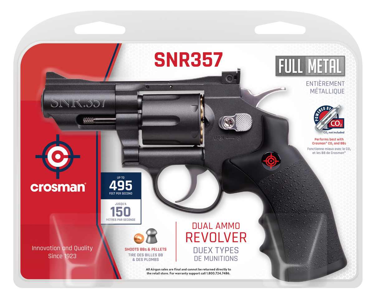 Crosman SNR357 .177 6-Shot CO2 DA/SA Air Pistol - Black Rubber Grips — view 3