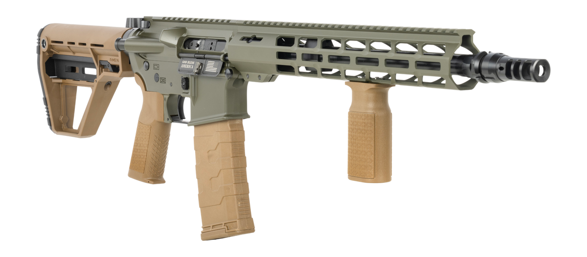Patriot Ordnance Factory P-15 Base SMU 300 Blackout 13.75" 30+1 Semi-Auto Rifle - OD Green Cerakote — view 3