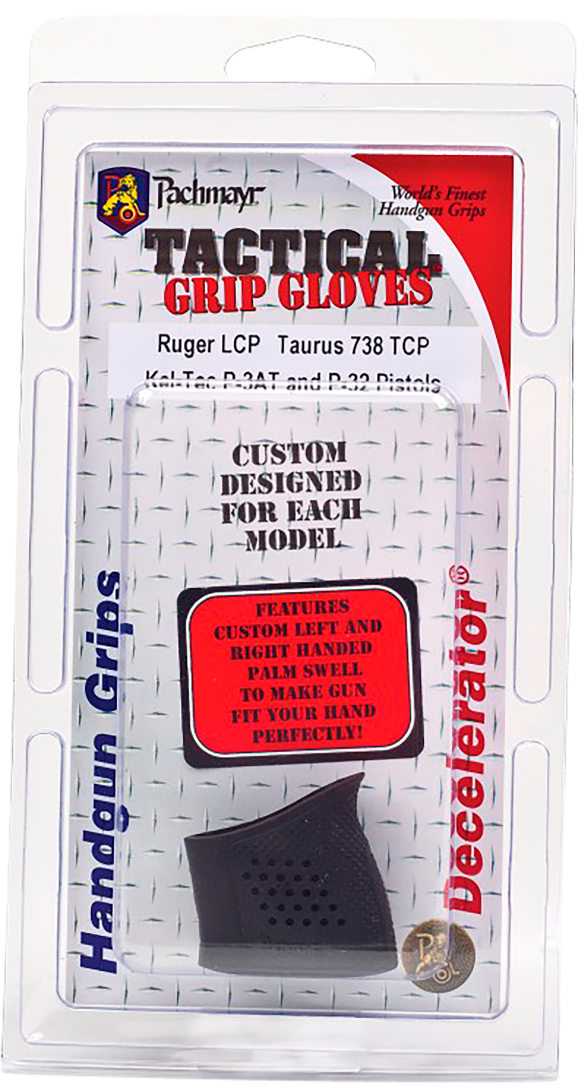 Pachmayr Tactical Grip Glove Ruger LCP Black Rubber w/Finger Grooves — view 3