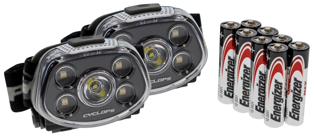 Cyclops Force XP LED Headlamp 350/15 Lumen Cree LED Red/Green - Black - 2 Pack — view 3
