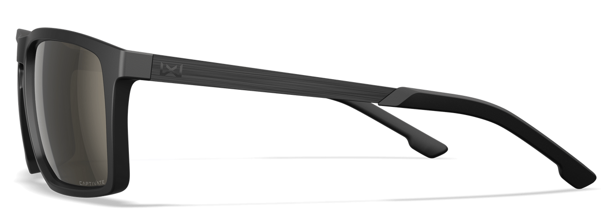 Wiley X Axe CAPTIVATE Tungsten Mirror Polarized Lens Polycarbonate Matte Black Frame Safety Glasses — view 3