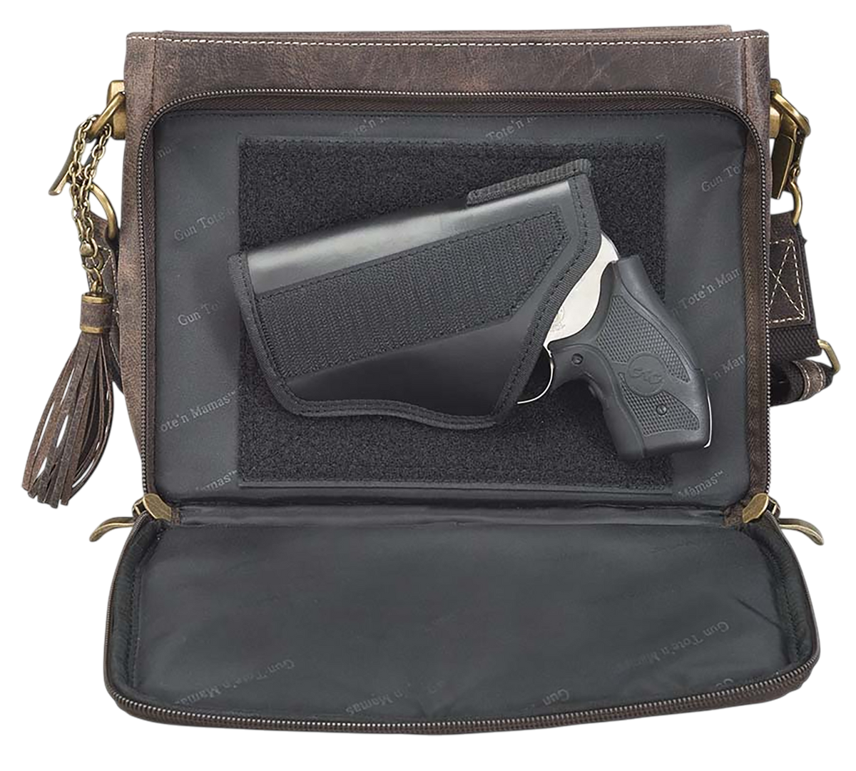 Kingport Industries Gun Tote'n Mamas GTM-22 Concealed Carry Clutch - Distressed Buffalo Brown — view 3