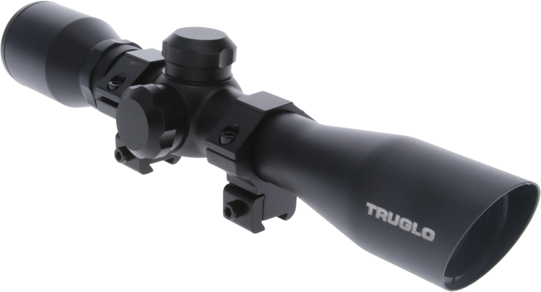 TruGlo Compact 4x32mm 1" Tube Duplex Reticle Matte Black Riflescope - 3/8" Rings — view 3