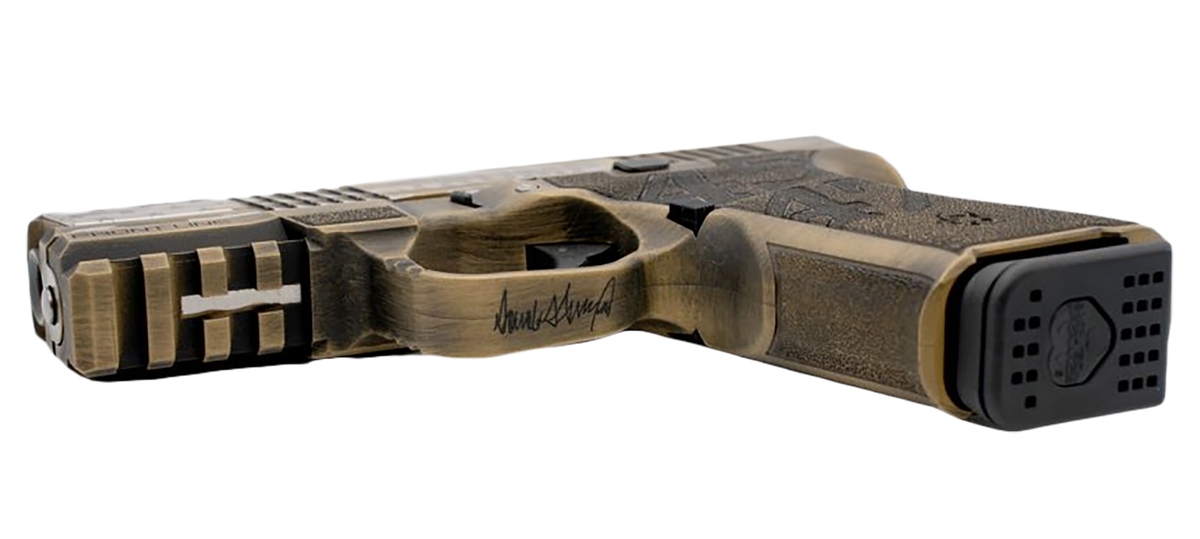 Black Rain Frontline+ Trump Custom 9mm Luger 4" 15+1 Semi-Auto Pistol - Gold Battleworn — view 3