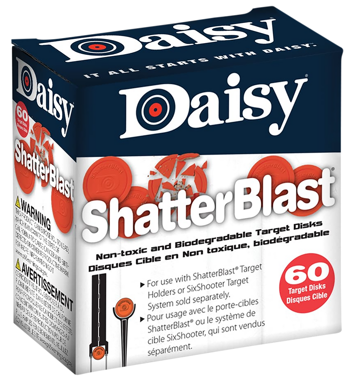 Daisy ShatterBlast 2" Clay Target Disks .22-.50 Cal 60 Count — view 3