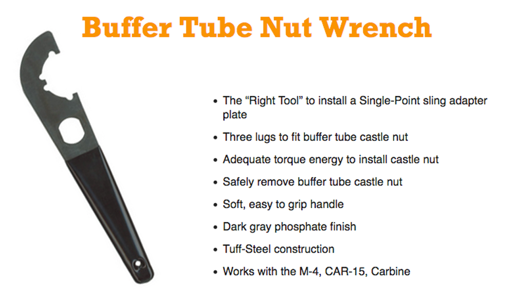 Outdoor Connection BTNW-28197 M4 Buffer Tube Nut Wrench Black Phosphate Steel — view 3