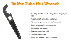 Outdoor Connection BTNW-28197 M4 Buffer Tube Nut Wrench Black Phosphate Steel — view 3