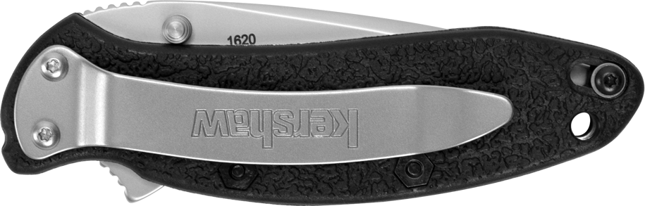 Kershaw Scallion 1620 2.4" Folding Flipper Plain Bead Blasted 420HC SS Black Nylon — view 3