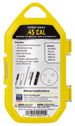 Otis Patriot 45 Cal Pistol Cleaning Kit 15-Piece - Yellow Plastic Box — view 3