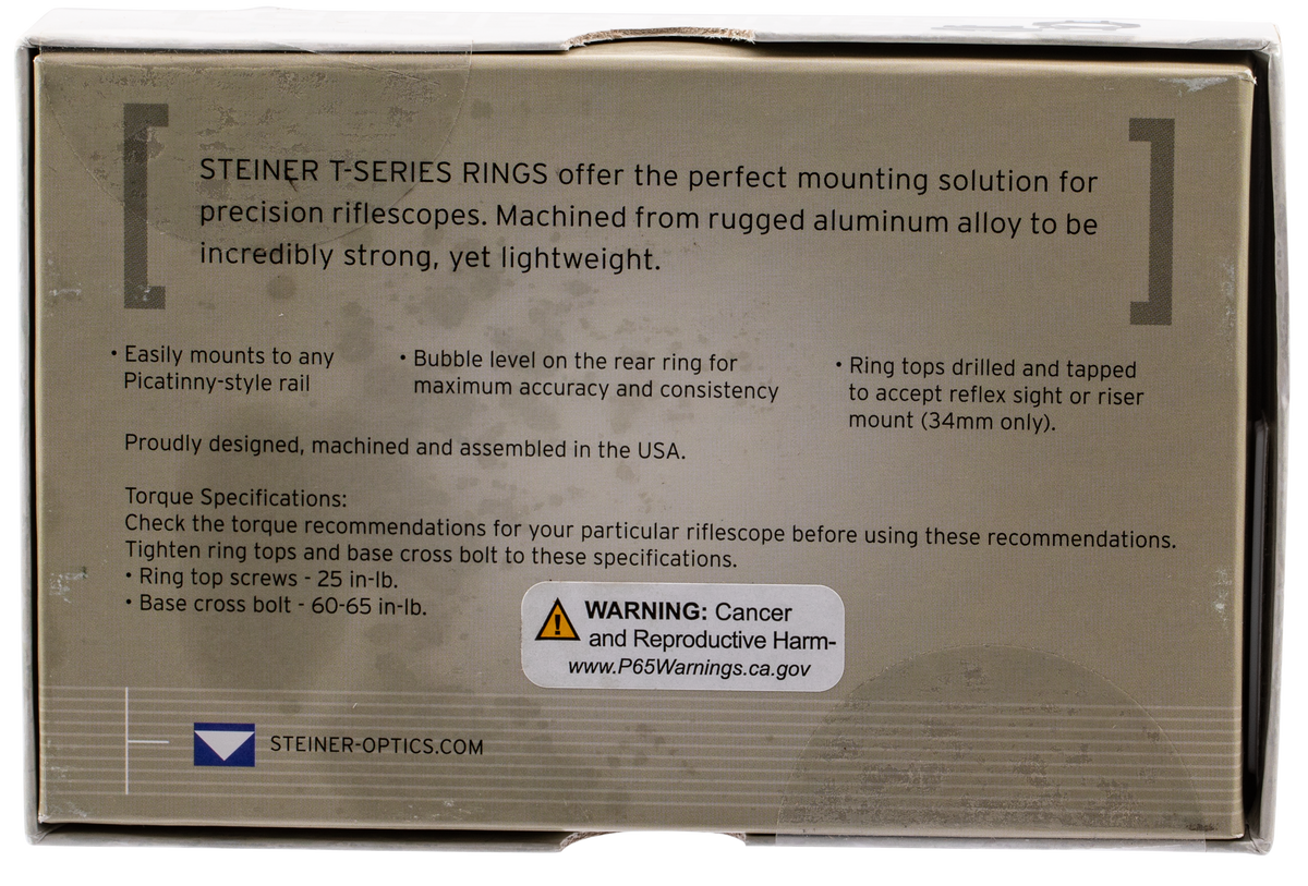 Steiner T-Series Scope Ring Set 30mm Tube Extra High 1.35" Matte Black Aluminum Picatinny — view 3