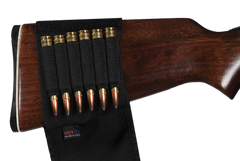 GrovTec GTAC83 Buttstock Cartridge Holder 6-Round Rifle Slip-On with Flap Black — view 3