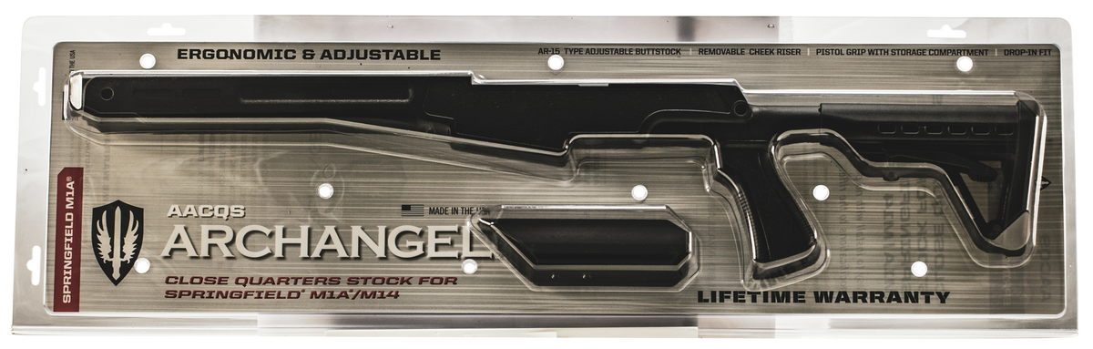 Archangel AACQS Close Quarters Stock - Black Carbon Fiber/Polymer 6-Position for Springfield M1A / M14 — view 3