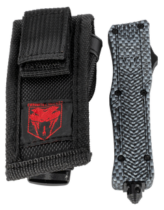 CobraTec CTK-1 Small 2.75" OTF Dagger Plain D2 Steel Carbon Fiber Aluminum Handle — view 3
