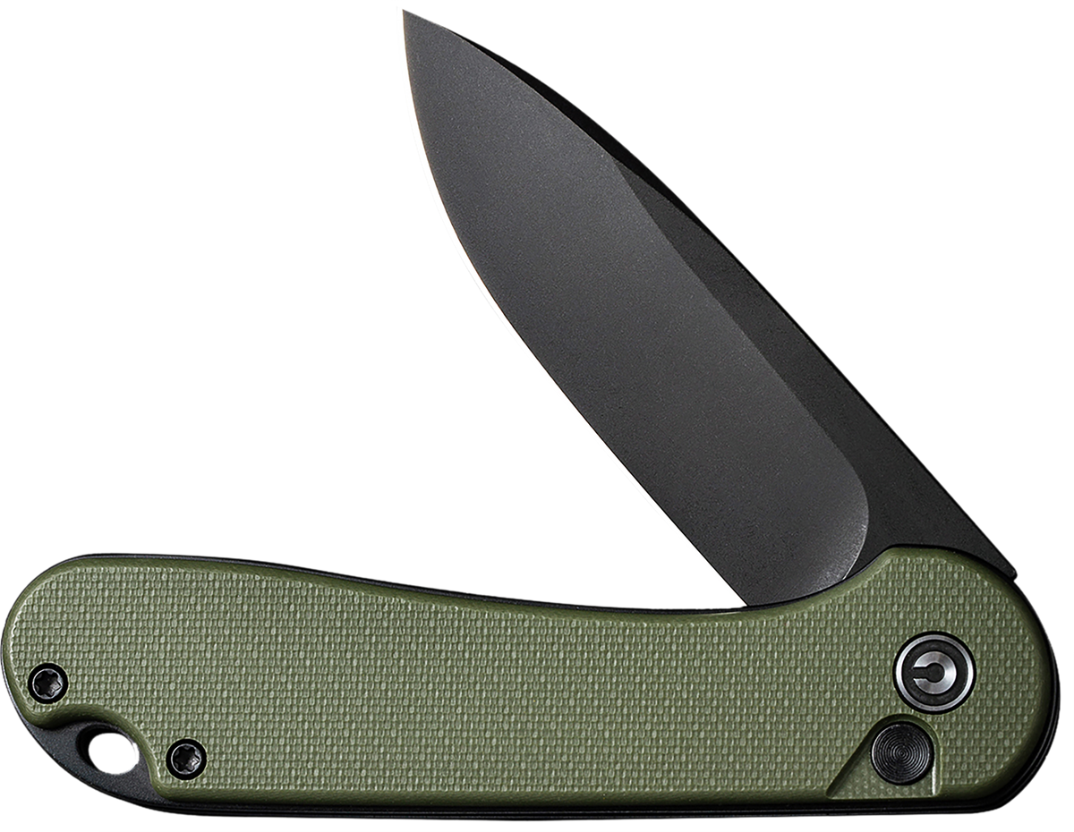 Civivi Knives Elementum II 2.96" Folding Drop Point Plain Black Stonewashed Nitro-V Steel - OD Green Textured G10 — view 3