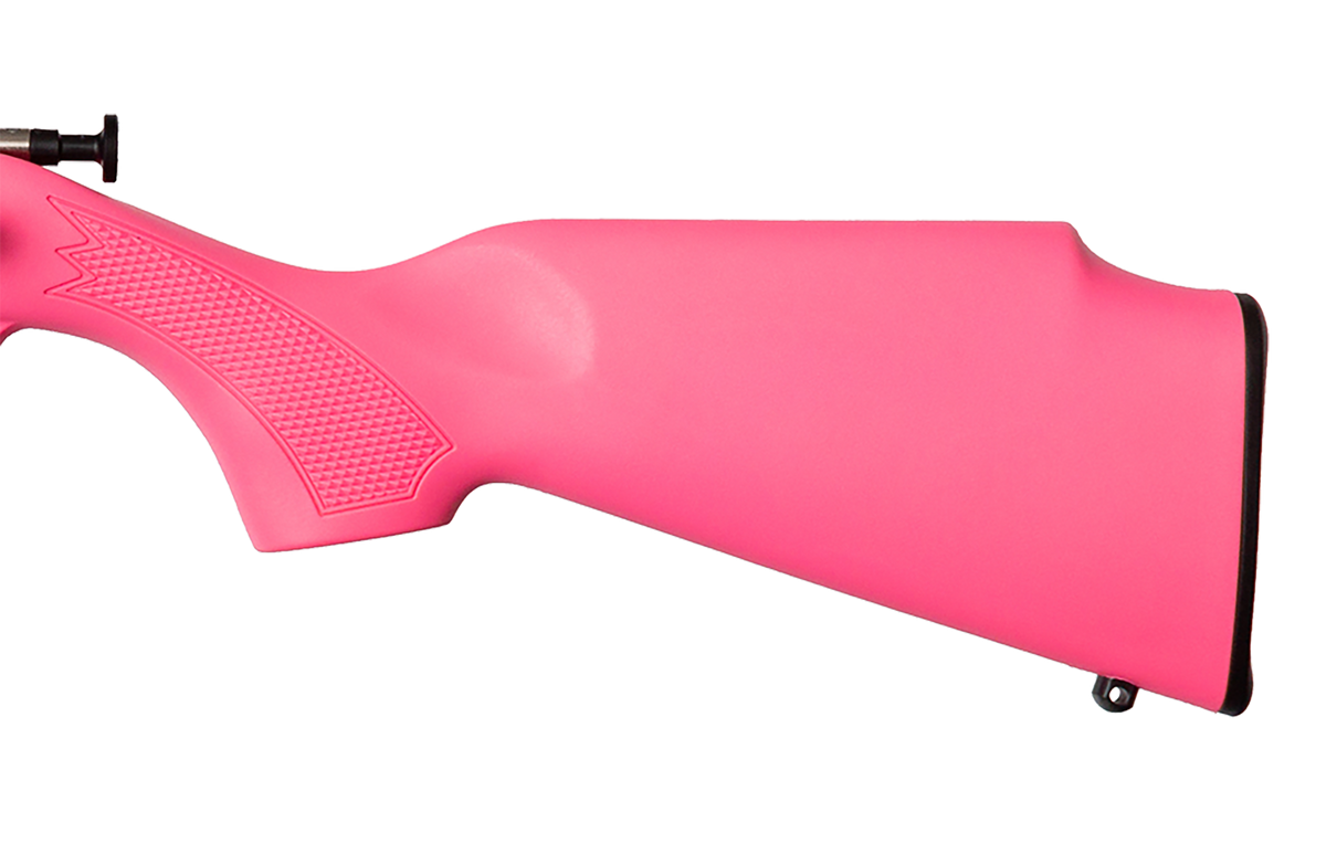 Crickett KSA2221 Youth 22 LR 16.12" 1-Rd Bolt Action Rifle - Pink Synthetic Stock, Stainless Barrel — view 3
