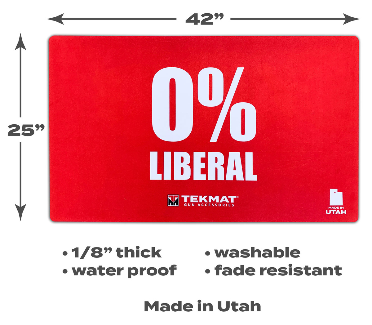 TekMat Zero Percent Liberal Door Mat Red Rubber 25" x 42" — view 3