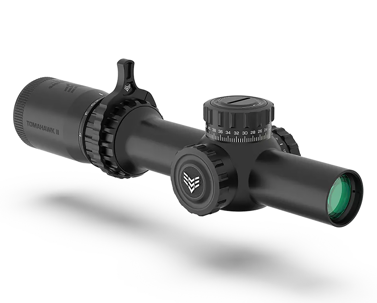 Swampfox Optics Tomahawk II 1-4x24mm 30mm Tube SFP LPVO BFO Green Reticle Black — view 3