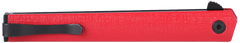 Columbia River CRKT 7097RK CEO Flipper 3.35" Folding Plain EDP AUS-8A SS Blade Red GRN Handle — view 3