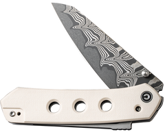 Civivi Knives Vision FG 3.54" Folding Reverse Tanto Plain Damascus Blade - Ivory G10 Handle — view 3