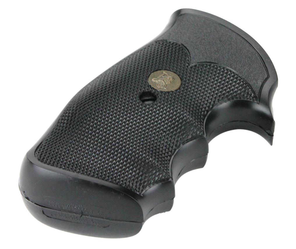 Pachmayr Gripper Grip Checkered Black Rubber w/ Finger Grooves for Colt Python, Trooper — view 3