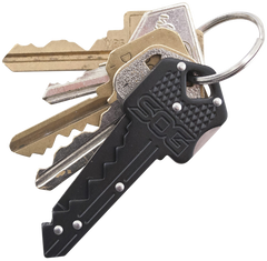 S.O.G Key Knife 1.5" Folding Plain Drop Point 5Cr13MoV SS Black Handle — view 3