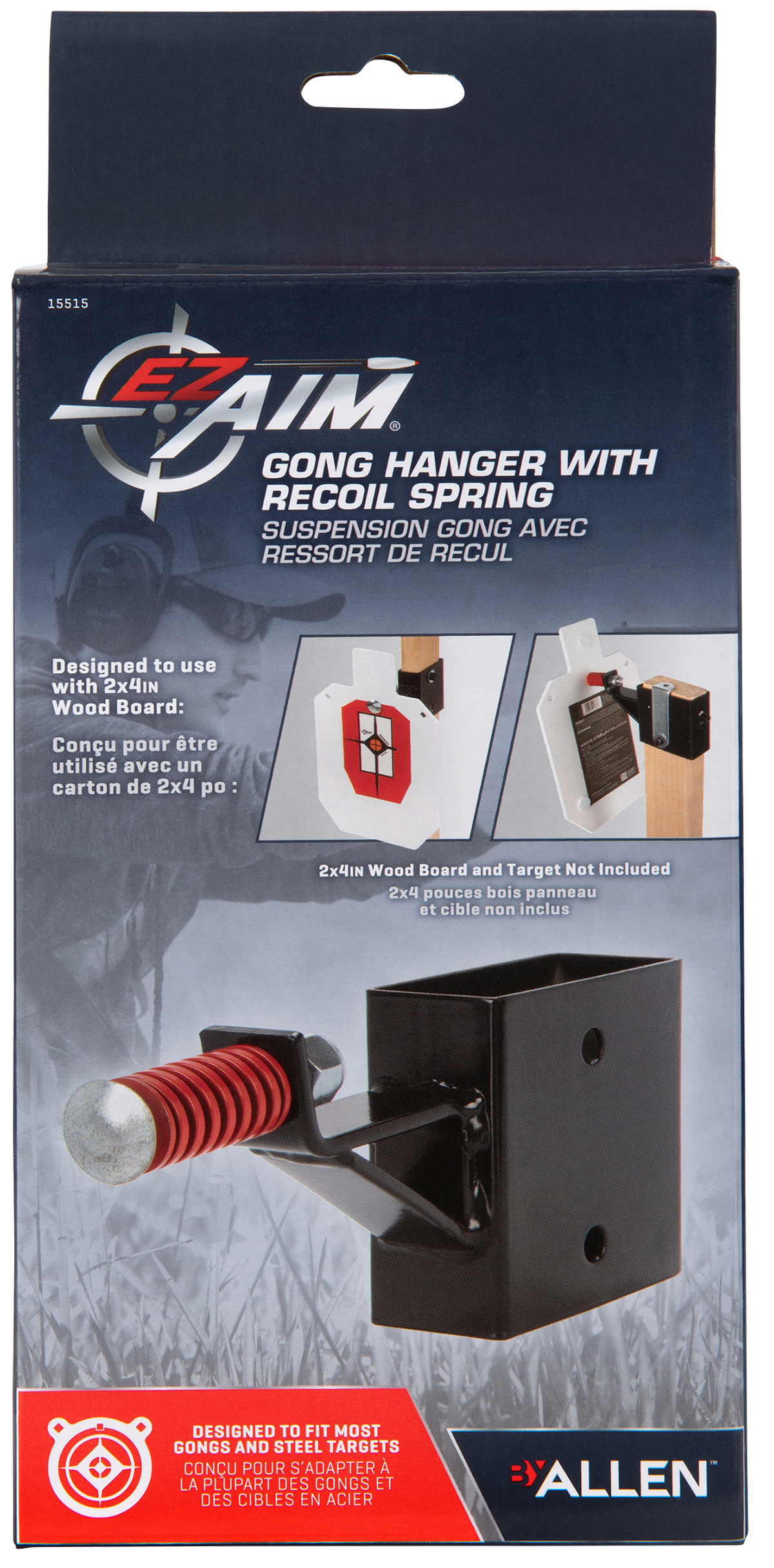 EZ-Aim 15515 Steel Gong Target Hanger w/ Recoil Spring - 2x4 Mount — view 3