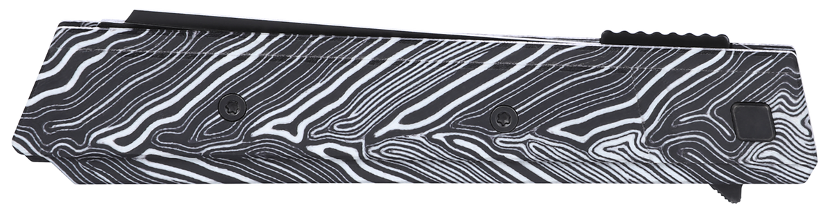 Columbia River CRKT Zephyr 3.22" Sheepsfoot Plain 14C28N Black TiNi Marbled Black/White G10 Folding Knife — view 3