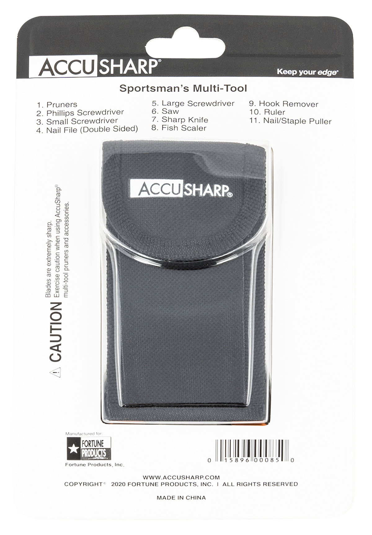 Accusharp Sportsman's 085C Folding Multi-Tool Plain Blade Black/Orange with Nylon Case — view 3