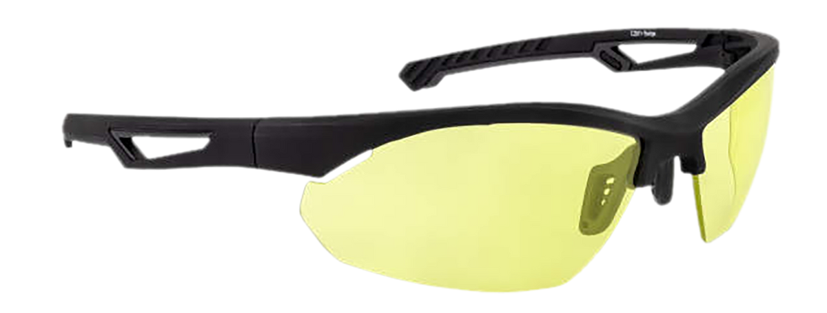 Radians XFBD-1040C Ballistic Shooting Glasses Amber Lens Black Half Frame — view 3