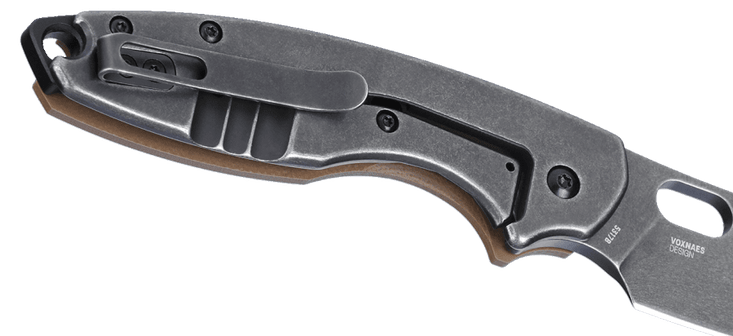 Columbia River CRKT Pilar III 2.97" Folding Spear Point Plain Stonewashed D2 Brown G10/SS Frame Lock Knife — view 3