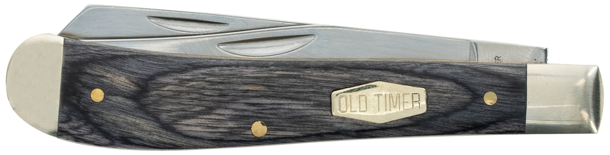 Old Timer Heritage Series Trapper 940T 3" Clip Point/Spey Plain D2 Steel Gray Wood Laminate Handle — view 3