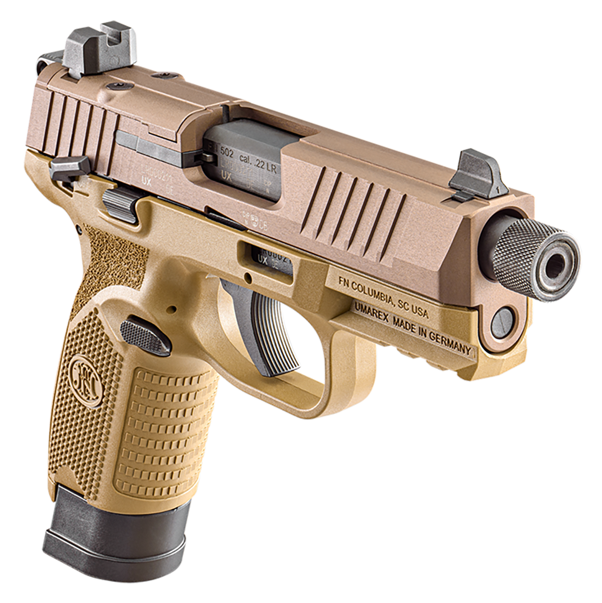 FN 502 Tactical 22 LR 4.60" 10+1 FDE Semi-Auto Pistol — view 3