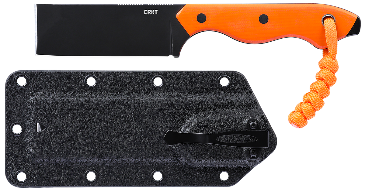 Columbia River CRKT Razel EDC 2.97" Fixed Chisel Plain D2 Black Oxide Orange G10 Knife — view 3