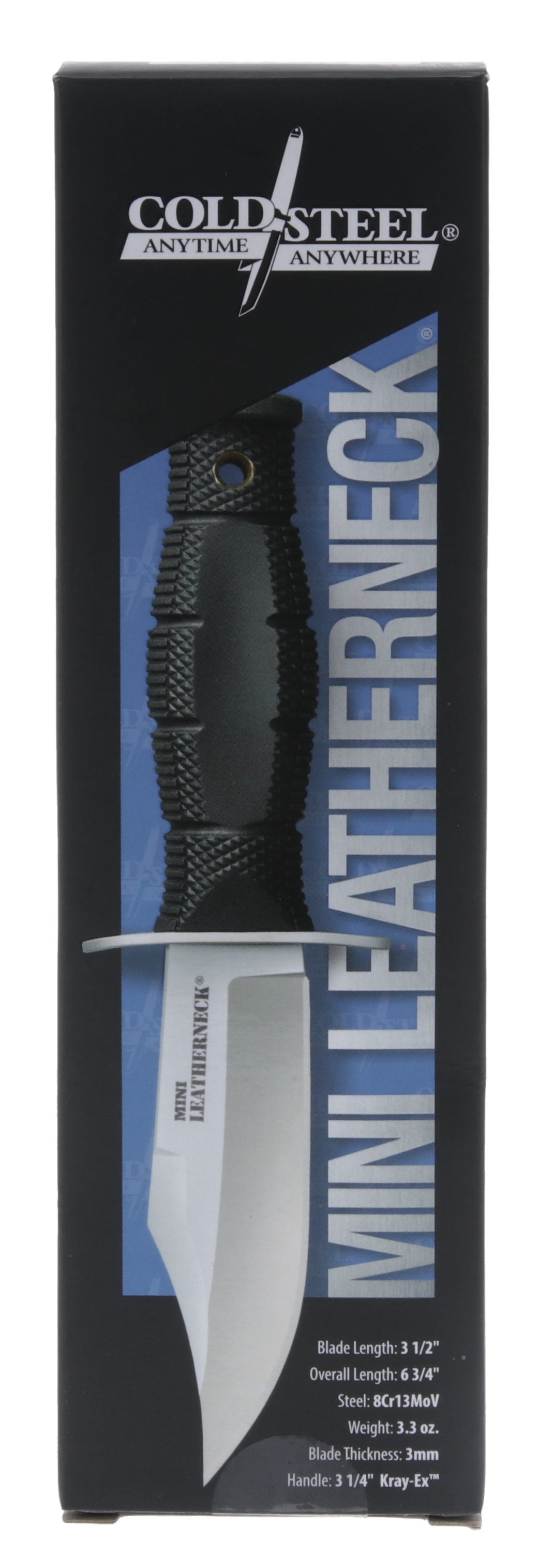 Cold Steel Leatherneck Mini 3.5" Fixed Clip Point Plain Edge 8Cr13MoV SS Black Kray-Ex — view 3