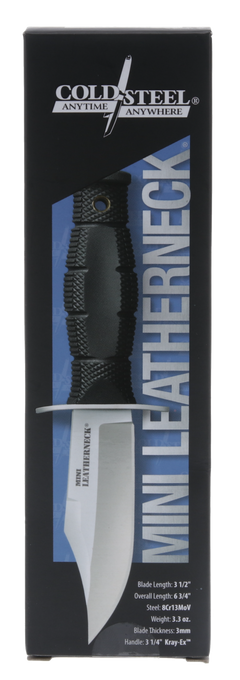 Cold Steel Leatherneck Mini 3.5" Fixed Clip Point Plain Edge 8Cr13MoV SS Black Kray-Ex — view 3