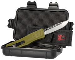 CobraTec Knives CTK-1 Medium 3" OTF Drop Point Plain D2 Steel OD Green Aluminum Handle — view 3