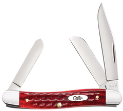 Case Medium Stockman 3-Blade 2.57"/1.88"/1.71" Folding Knife - Pocket Worn Old Red Bone — view 3