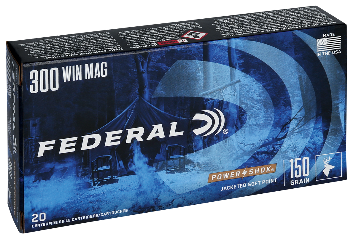 Federal 300WGS Power-Shok  300WinMag 150gr Jacketed Soft Point 20 Per Box/10 Case — view 3