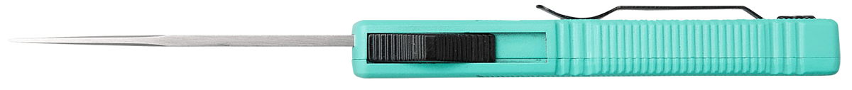 CobraTec Knives Lightweight 3.25" OTF Drop Point Plain D2 Steel Tiffany Blue Aluminum Handle — view 3