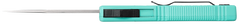 CobraTec Knives Lightweight 3.25" OTF Drop Point Plain D2 Steel Tiffany Blue Aluminum Handle — view 3