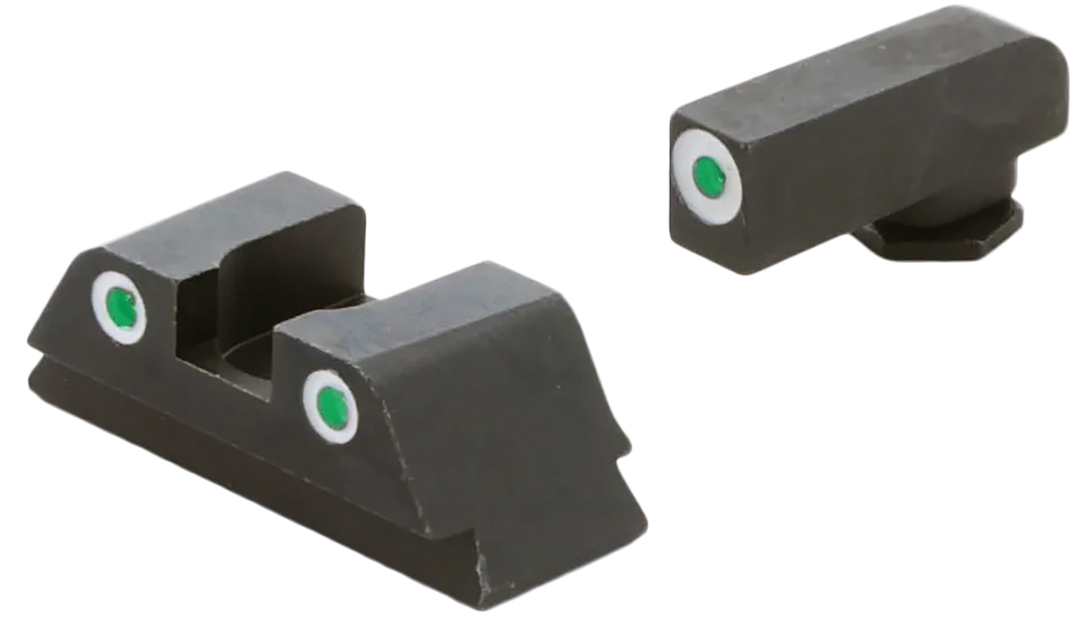 AmeriGlo GL430 Classic Tritium Sight Set for Glock 42/43/43X/48 - Green Tritium White Outline — view 3