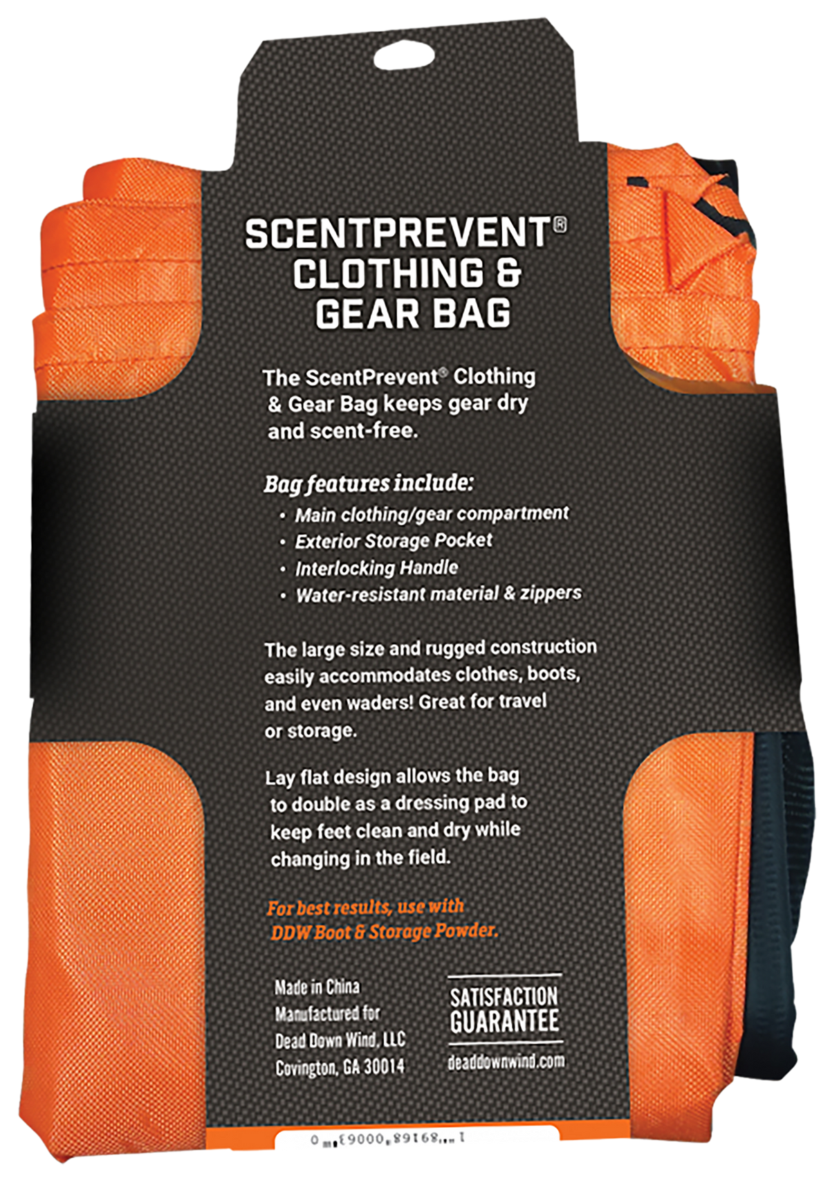 Dead Down Wind ScentPrevent Clothing & Gear Bag 33" x 24" Orange — view 3