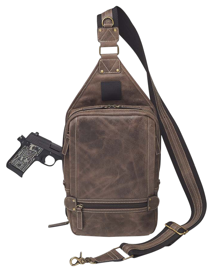Kingport Industries Gun Tote'n Mamas GTM-CZY/108 Sling Backpack - Brown Leather with Standard Holster — view 3