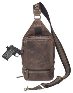 Kingport Industries Gun Tote'n Mamas GTM-CZY/108 Sling Backpack - Brown Leather with Standard Holster — view 3