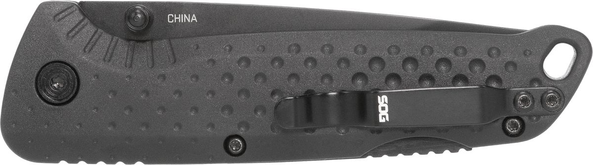 S.O.G Adventure LB 3.5" Folding Drop Point Plain 5Cr15MoV Black TiNi Blade - Black GRN Handle — view 3
