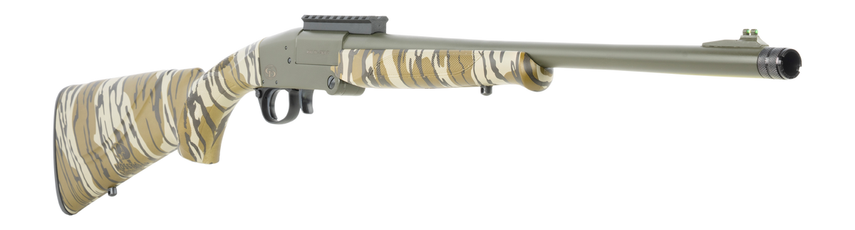 Charles Daly Chiappa 101 Compact 20 Gauge 3" 20" 1-Rd Break Open Shotgun - Black Steel / Mossy Oak Bottomland — view 3