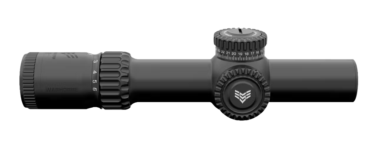 Swampfox Optics Warhorse 1-6x24mm 34mm Tube FFP LPVO Riflescope - Red Dragoon MOA Reticle — view 3