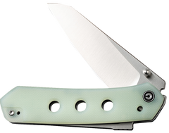 Civivi Knives Vision FG 3.54" Folding Reverse Tanto Plain Satin Nitro-V Steel - Natural G10 Handle — view 3