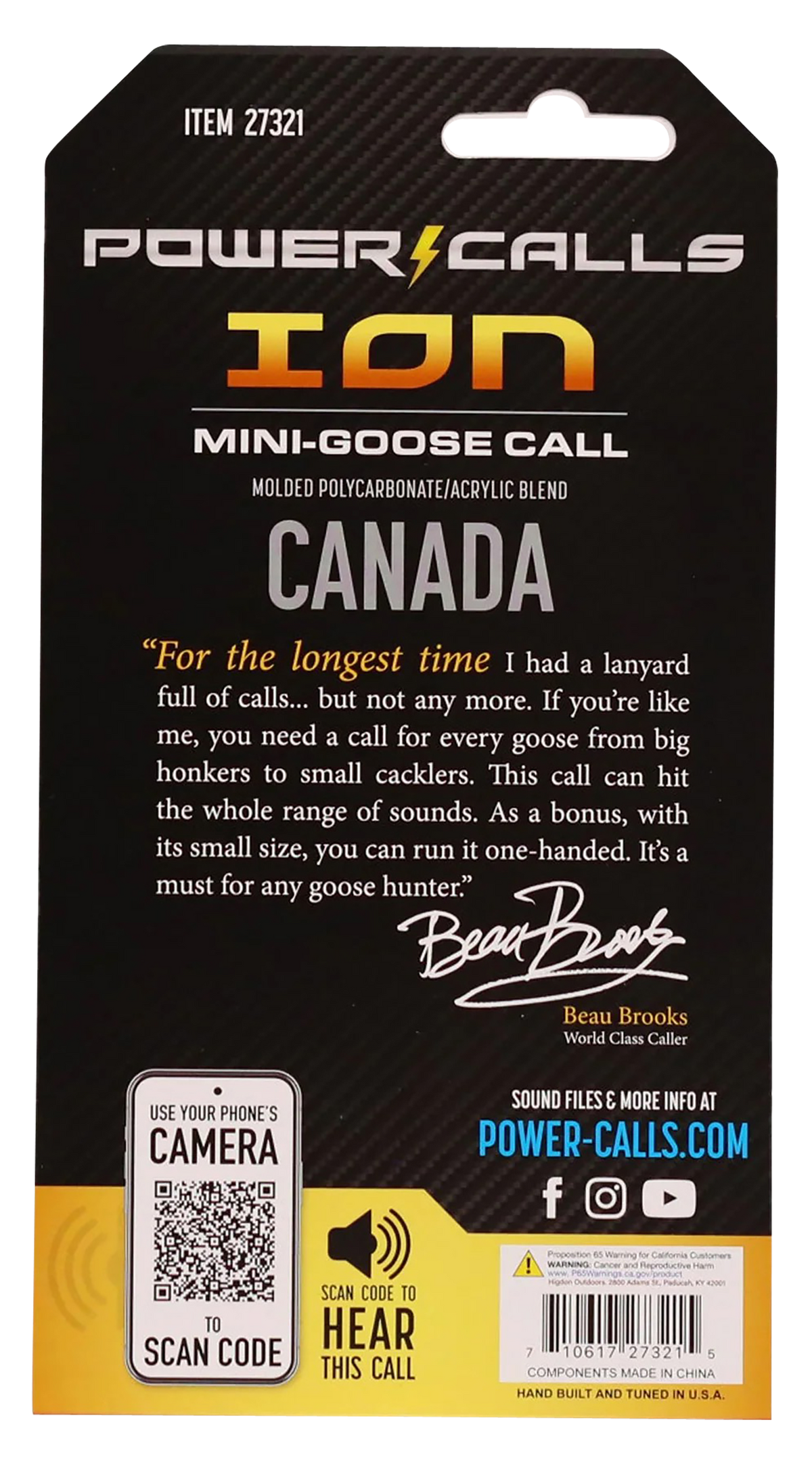 Power Calls Ion Open Call Canada Goose Call - Gray Polycarbonate/Acrylic — view 3